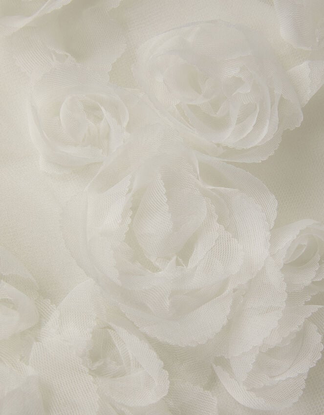 Baby Elouise Sleeveless Rose Appliqué Dress, Ivory (IVORY), large