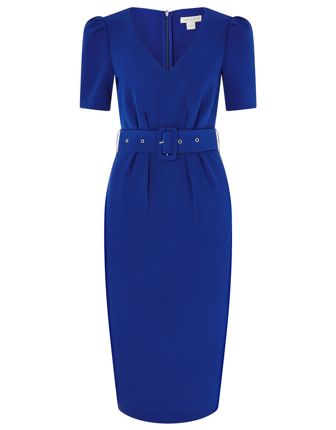 Stephanie Belted Shift Dress, Blue (COBALT), large