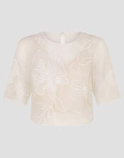 Rosie Lace Floral Bridal Top, Ivory (IVORY), large