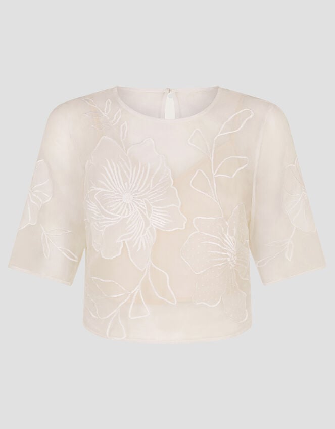 Rosie Lace Floral Bridal Top, Ivory (IVORY), large