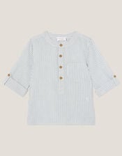 Stripe Cotton Shirt, Ivory (IVORY), large