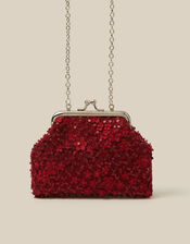 Taylor Beaded Bag , Red (BURGUNDY), large