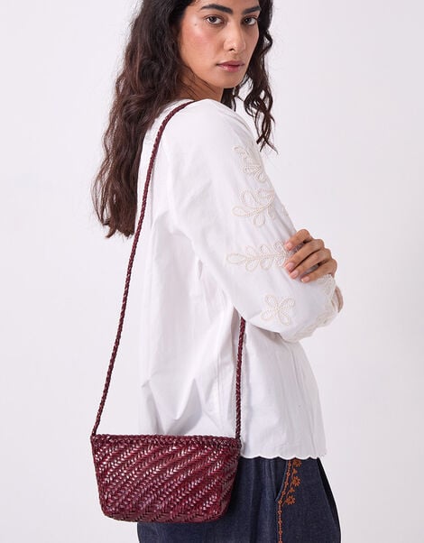 Ellyla Sia Woven Leather Crossbody Bag, , large