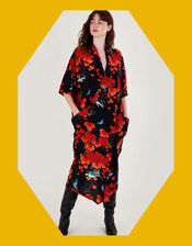 One Hundred Stars Acer Print Dress, Black (BLACK), large
