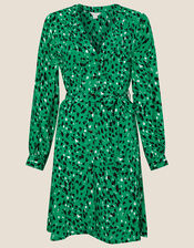 Tara Animal Print Short Dress , Green (GREEN), large