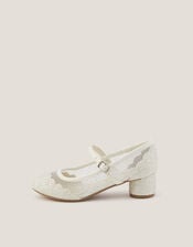 Annabelle Glitter Mesh Heels, Ivory (IVORY), large