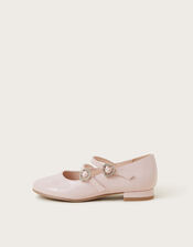 Patent Double Strap Flats, Pink (PINK), large