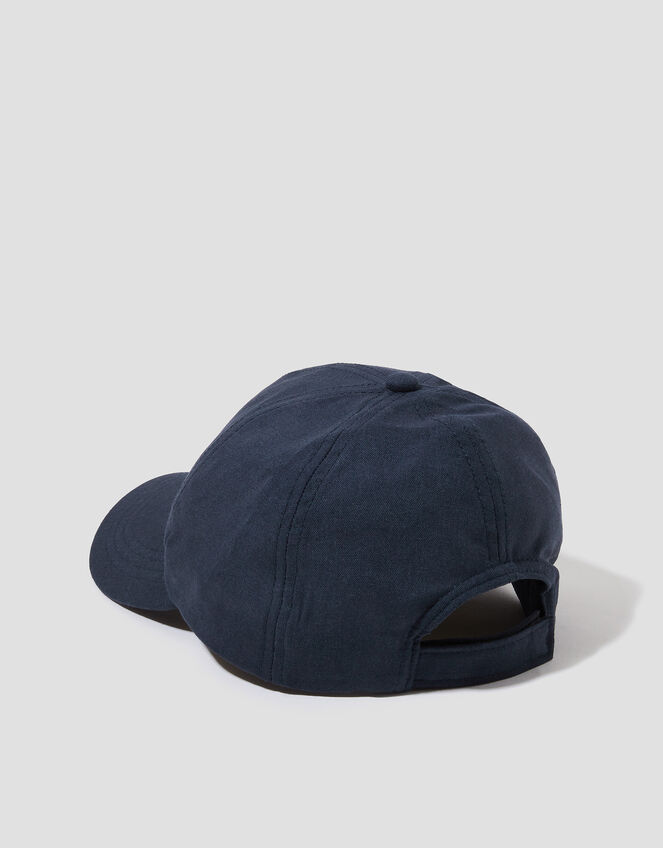 Isha Linen Baseball Cap, Blue (NAVY), large