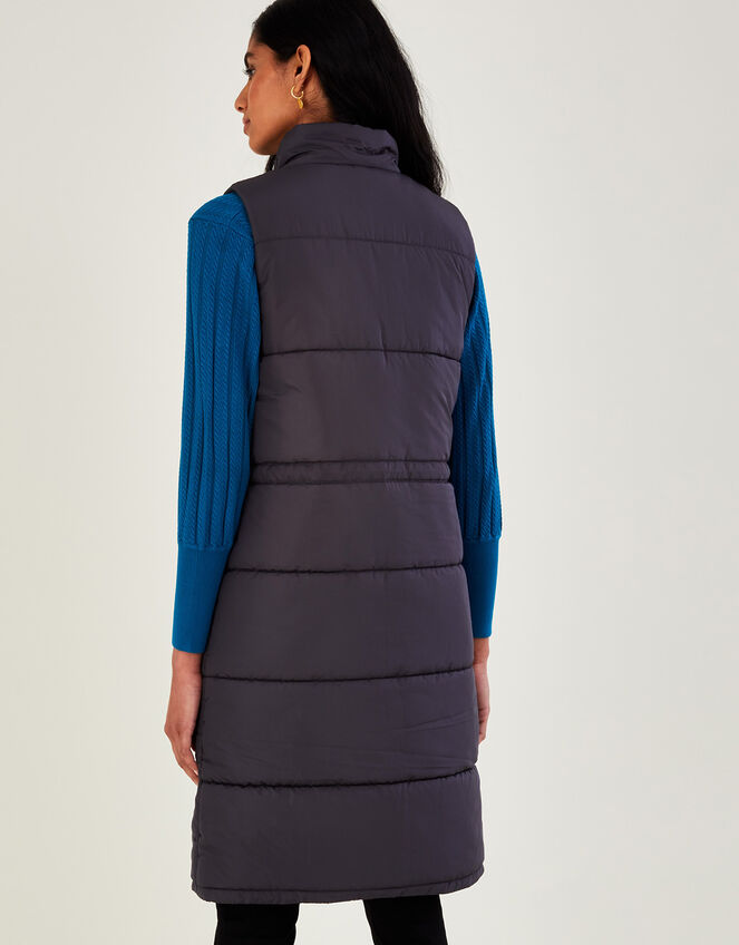 Holley Padded Longline Gilet, Grey (CHARCOAL), large