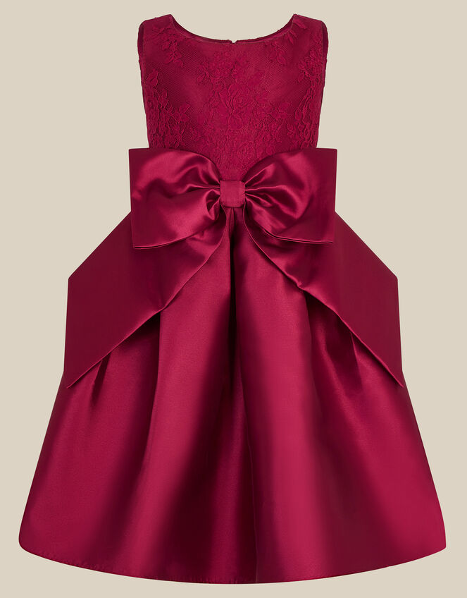 Juno Lace Bodice Party Dress, Red (BURGUNDY), large