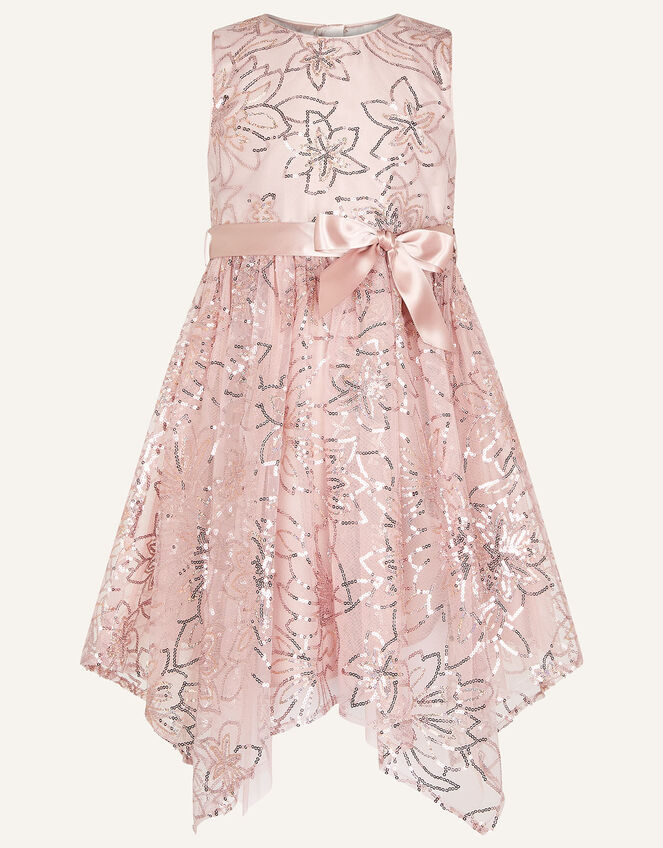 Embroidered Sequin Dress, Pink (PINK), large