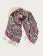 Paisley Print Jacquard Scarf, , large