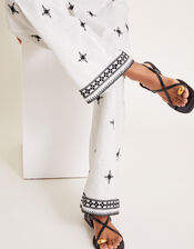Eleanor Embroidered Trousers, Ivory (IVORY), large