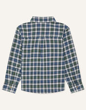 Check Shirt in Pure Cotton, Green (GREEN), large