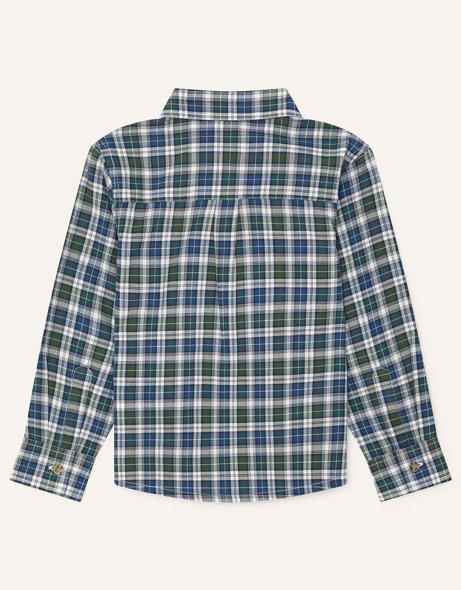 Check Shirt in Pure Cotton, Green (GREEN), large