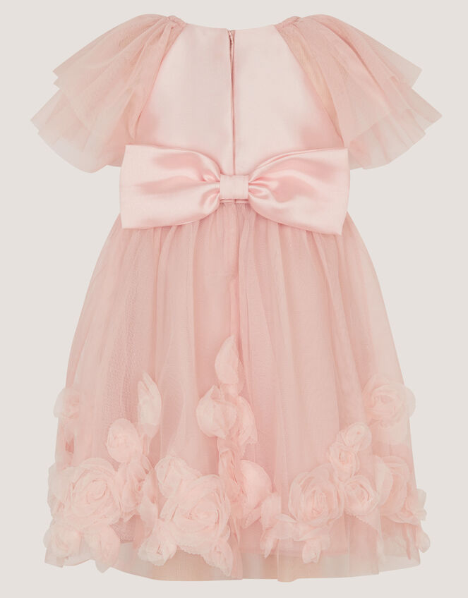 Baby Eden Appliqu&eacute; Rose Tulle Dress, Pink (PINK), large