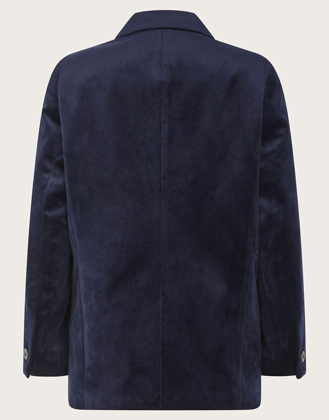 Velvet Blazer, Blue (NAVY), large