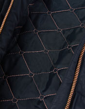 Lightweight Frill Raincoat, Blue (NAVY), large