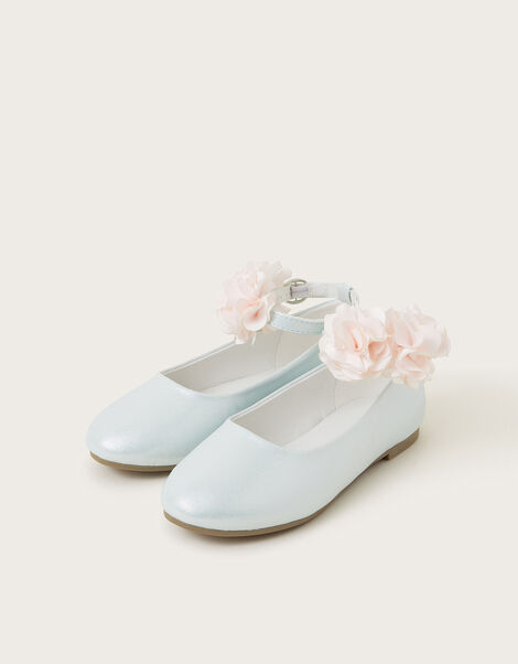 Corsage Strap Ballet Flats, Green (SAGE), large