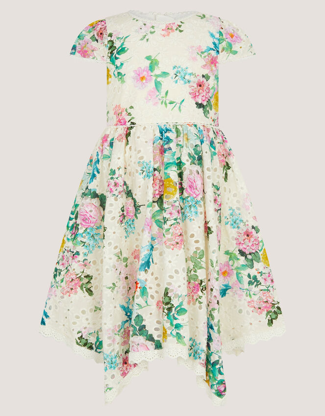 Khia Floral Broderie Party Dress, Multi (MULTI), large