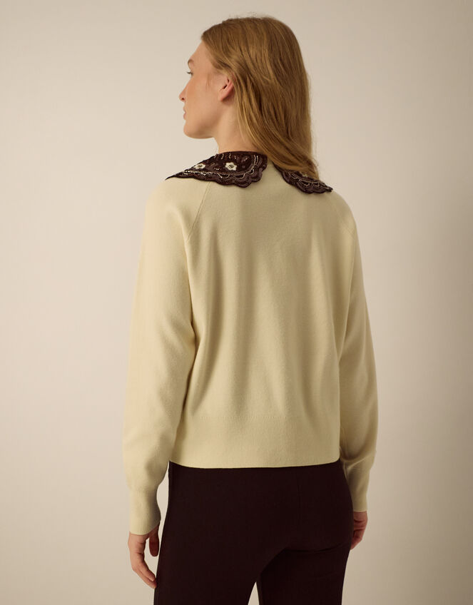 Monsoon x Queens of Archive Coco Sequin Collar Cardigan​, Ivory (IVORY), large