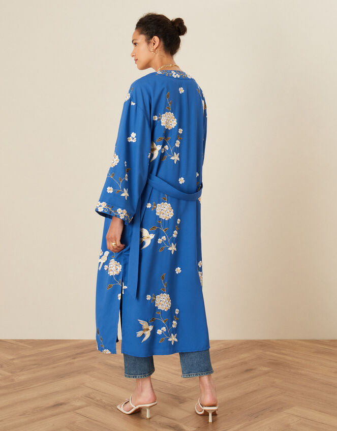 Bailee Bird Embroidered Kimono, Blue (BLUE), large