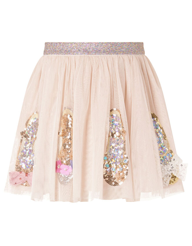 Sparkle Shoe Disco Skirt, Nude (NUDE), large