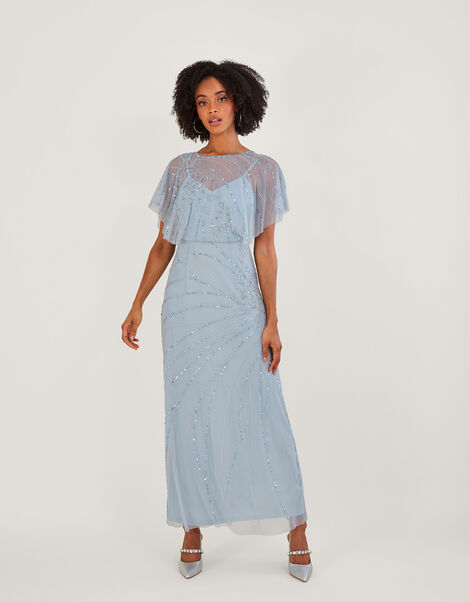 Sienna Embellished Shorter Length Maxi Dress, CLOUD, large