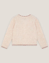 Fairy Star Embroidered Cardigan, Camel (OATMEAL), large