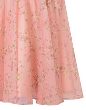 Baby Floral Pleated Chiffon Dress, Pink (PALE PINK), large