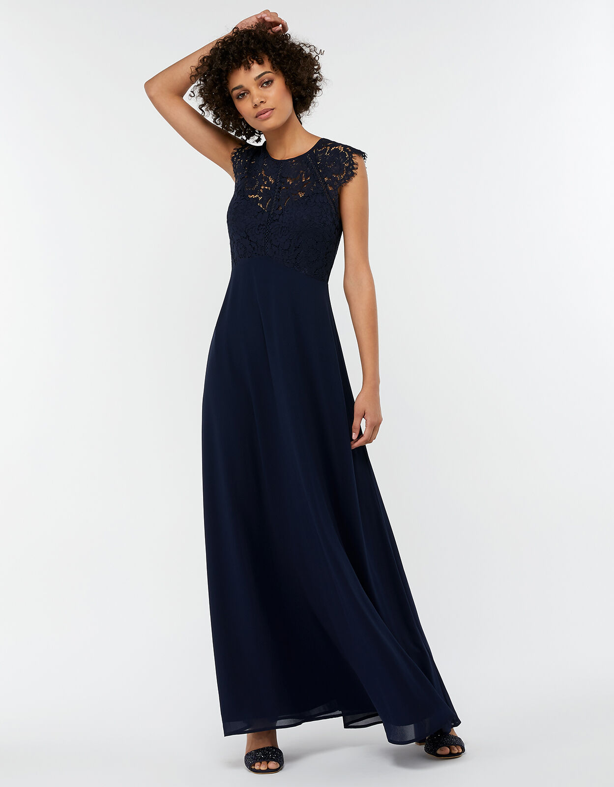 Monsoon navy sale bridesmaid dress