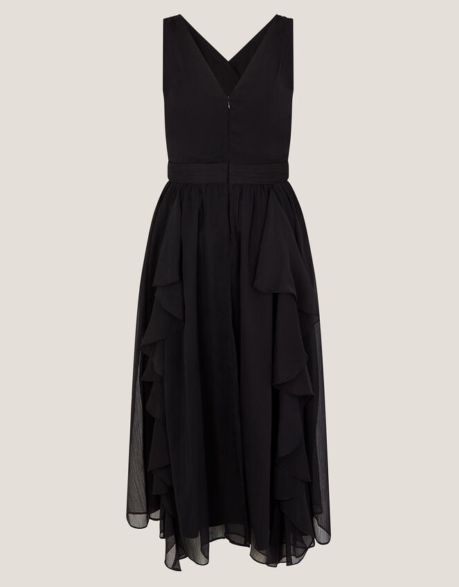 Clemmie Cut-Out Ruffle Prom Dress, Black (BLACK), large