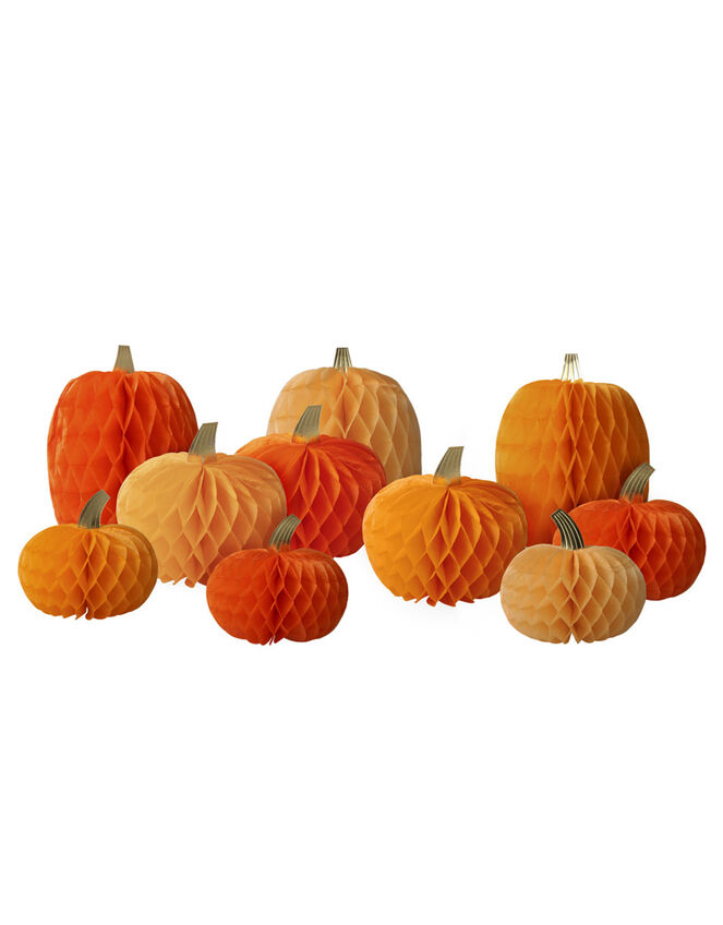 Meri Meri Honeycomb Pumpkin Decorations 10 Pack, , large
