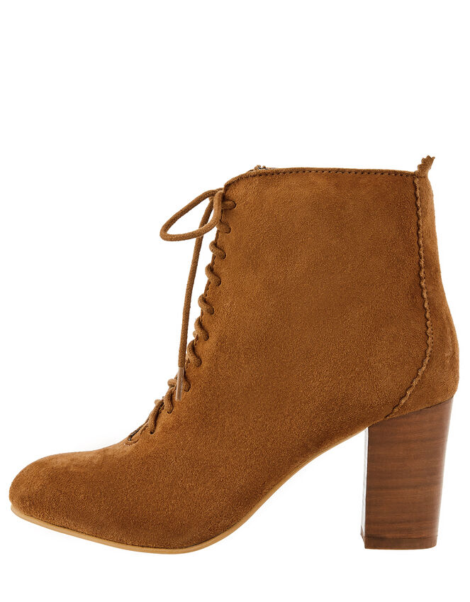 Lia Suede Lace-Up Ankle Boots, Tan (TAN), large
