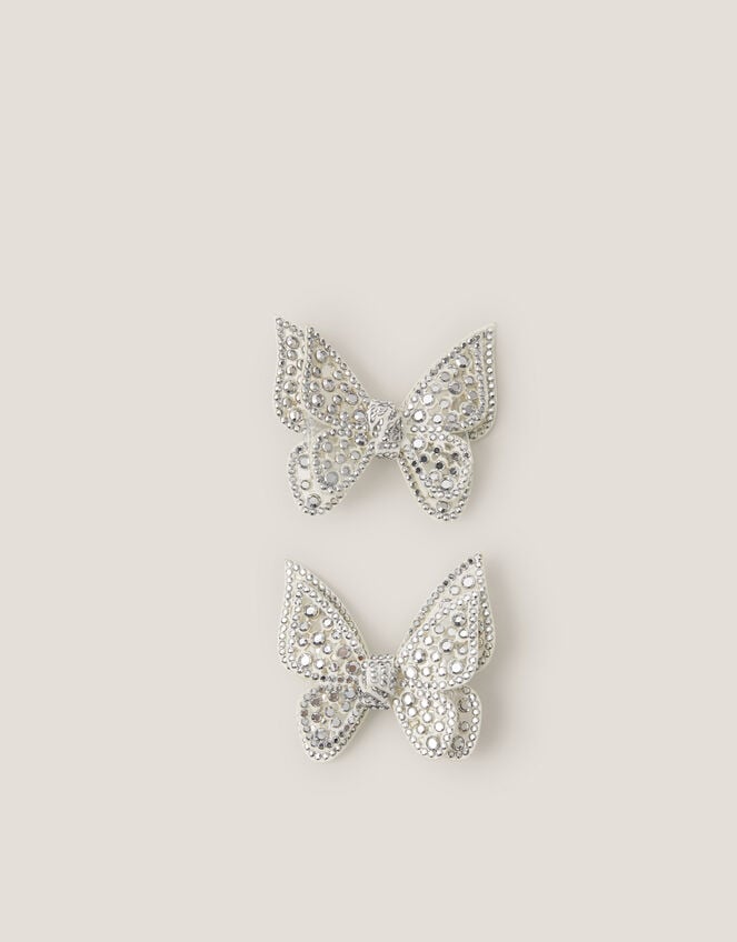 2-Pack Rhinestone Butterfly Hair Clips, , large