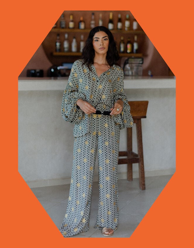 Sundress Coquelicot Printed Wide Leg Trousers, Black (BLACK), large