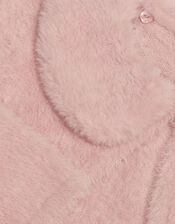 Baby Detachable Collar Fuzzy Cardigan, Pink (DUSKY PINK), large