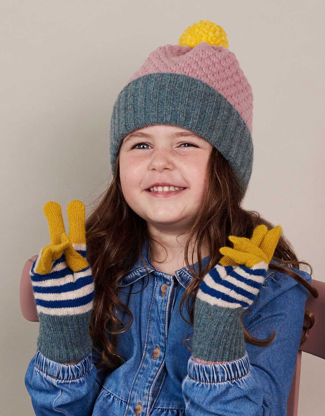 Catherine Tough Kids Bobble Beanie Hat, Pink (PINK), large