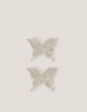 2-Pack Rhinestone Butterfly Hair Clips, , large