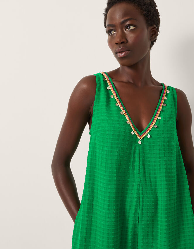 Hanna Embellished Sleeveless Jumpsuit, Green (GREEN), large
