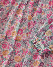 Scallop Collar Floral Print Dress, Pink (PINK), large