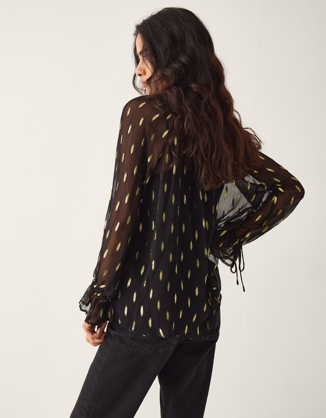 La Galeria Elefante Cowgirl Shimmer Blouse, Black (BLACK GOLD), large
