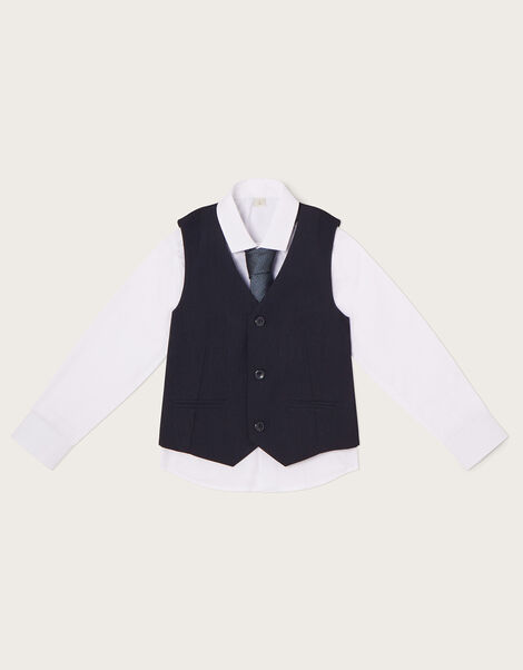 Callum 3 Piece Waistcoat and Shirt Set, Blue (NAVY), large