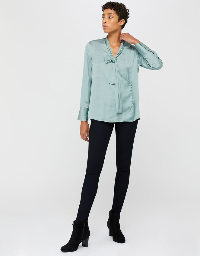 Sandi Wrap Blouse, Teal (DUCK EGG), large