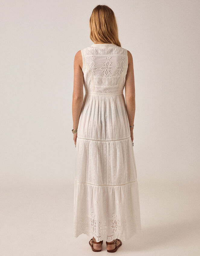 Maison Hotel Gino Broderie Lace Maxi Dress, White (WHITE), large