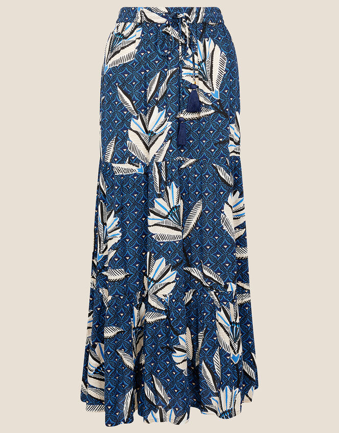 Zola Printed Maxi Skirt, Blue (NAVY), large