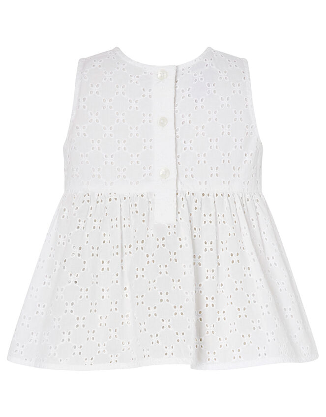 Baby Broderie Top and Gingham Shorts Set, Yellow (YELLOW), large