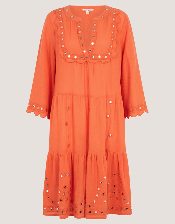 Maddie Mirror Midi Kaftan, Orange (ORANGE), large