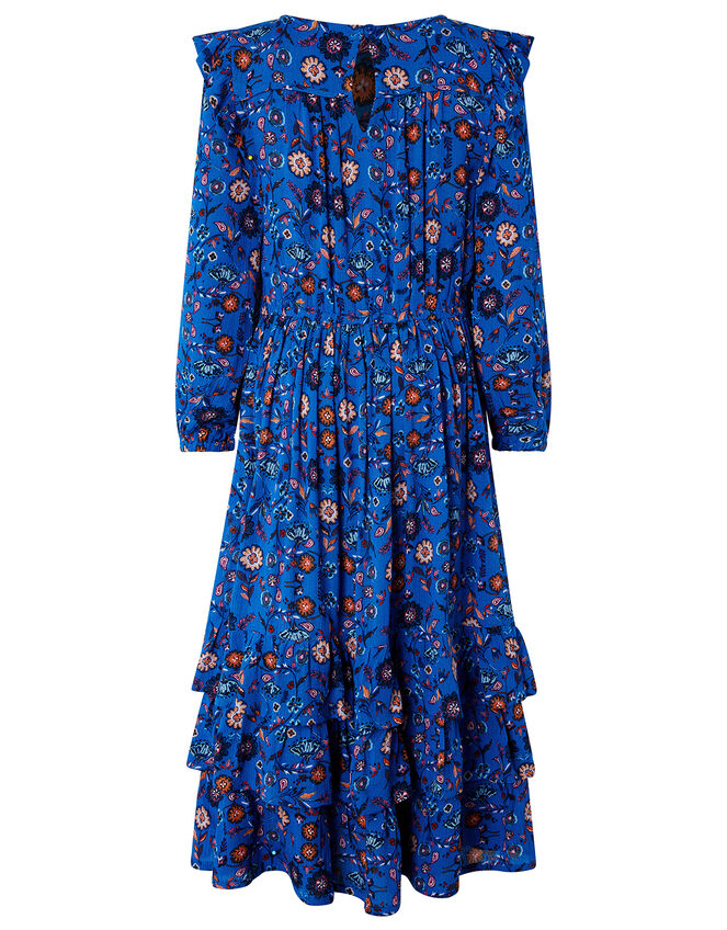 Willow Long Sleeve Printed Dress in LENZING™ ECOVERO™, Blue (BLUE), large