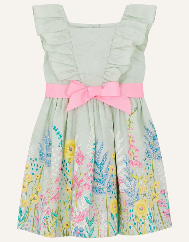 Baby Floral Jacquard Dress, Blue (AQUA), large
